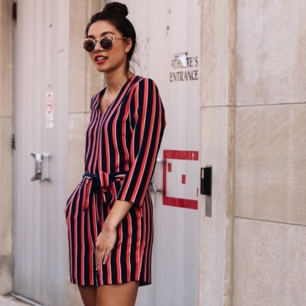 Banana Republic Striped Romper - Blogger Favorite